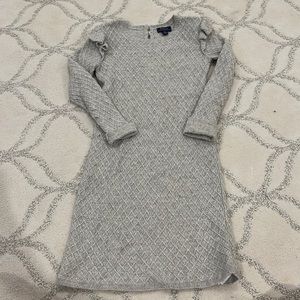 Girls polo knit gray glitter sweater dress cashmere wool sz s 7